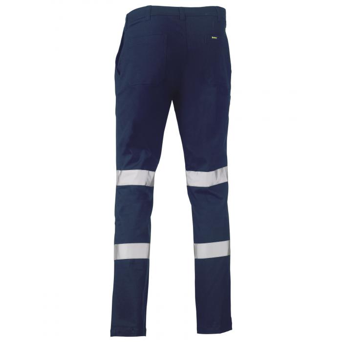 Taped Biomotion Stretch Cotton Drill Work Pants - Navy