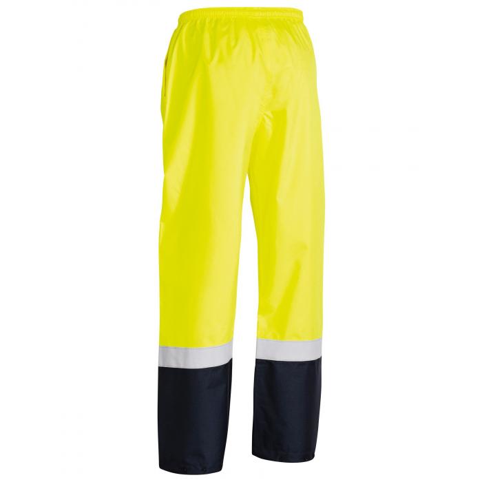 Taped Hi Vis Rain Shell Pants - Yellow/Navy