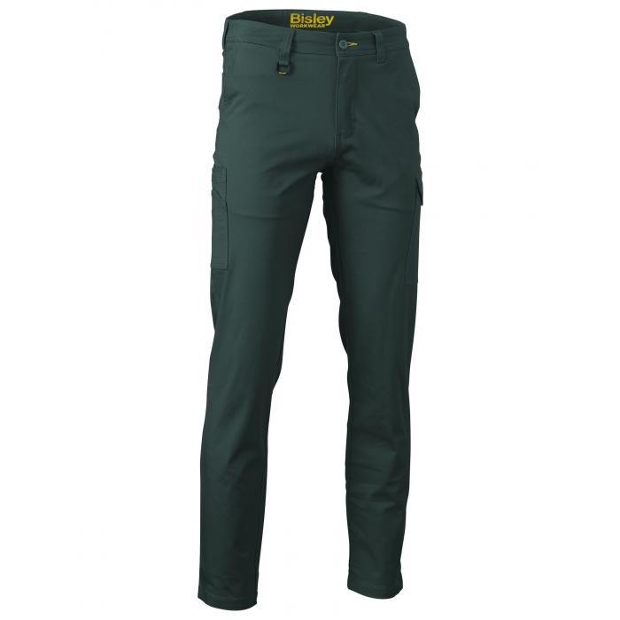 Stretch Cotton Drill Cargo Pants - Bottle