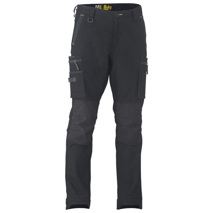 Flx & Move Stretch Utility Zip Cargo Pants - Black