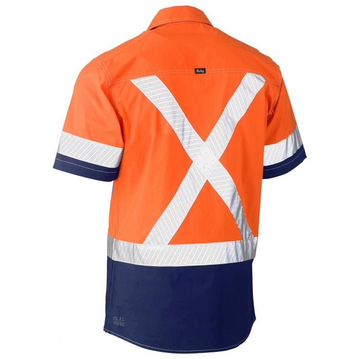 Flx & Move X Taped Hi Vis Utility Shirt - Orange/Navy