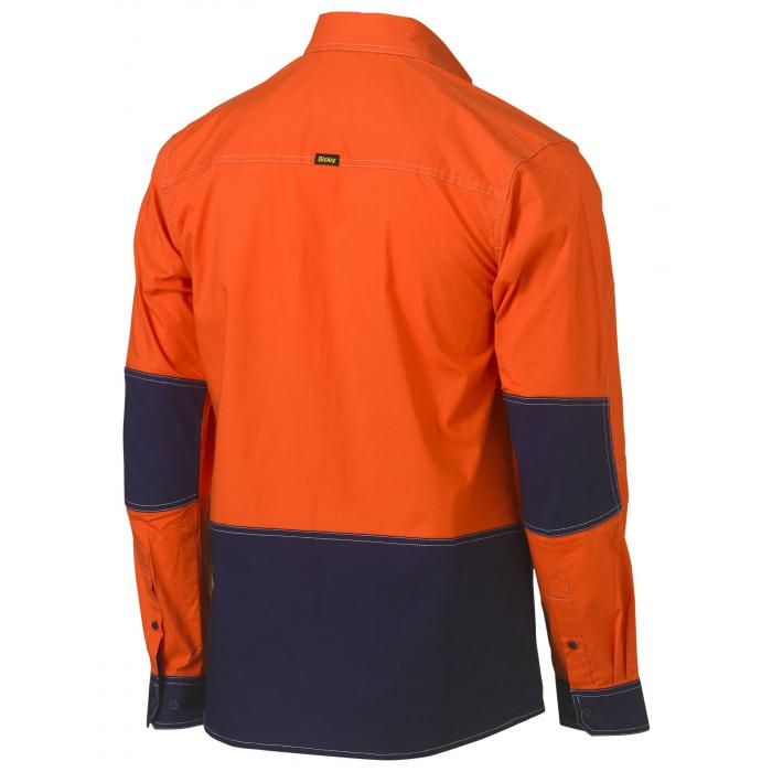 Flx & Move Two Tone Hi Vis Utility Shirt - Orange/Navy
