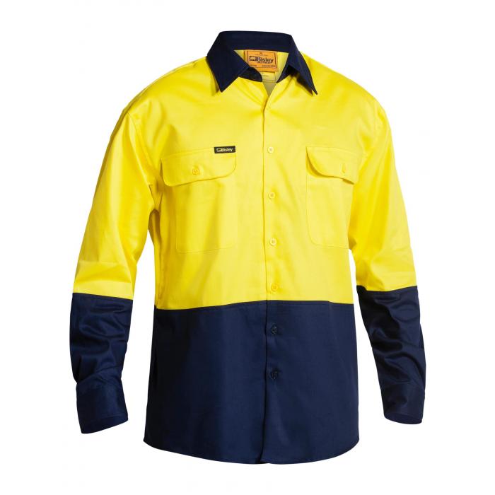 HI Vis Drill Shirt - Yellow/Navy