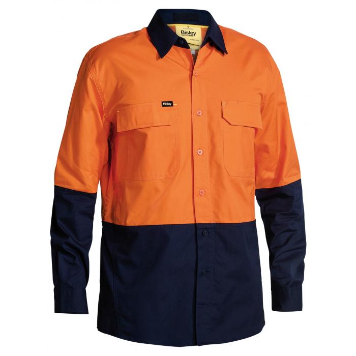 X Airflow Hi Vis Ripstop Shirt - Orange/Navy