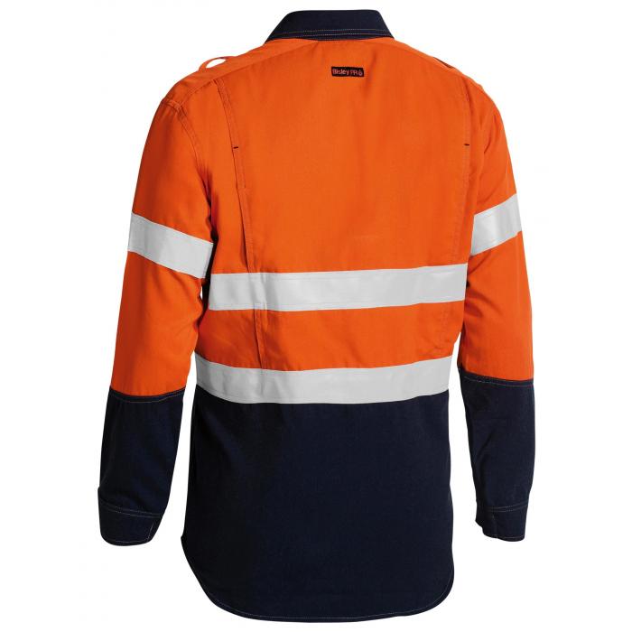 TenCate Tecasafe® Plus 700 Taped Hi Vis FR Vented Shirt - Orange/Navy