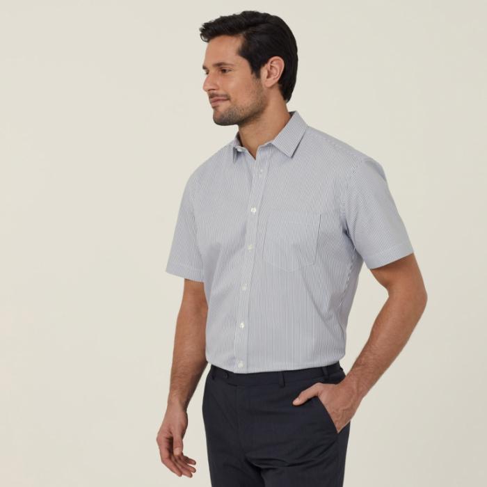Mens Avignon Stripe Short  Sleeve Shirt