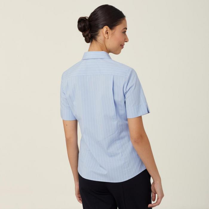 Ladies Avignon Pinstripe Short Sleeve Shirt