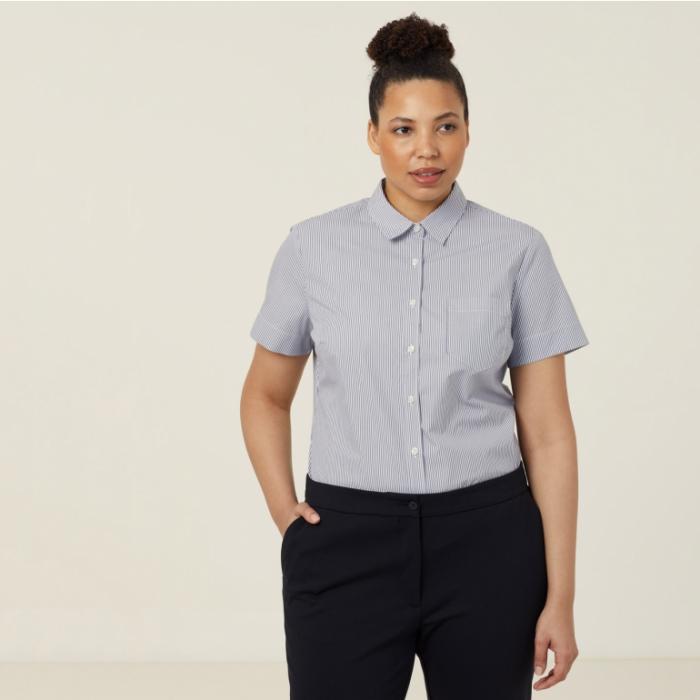 Womens Avignon Stripe Short Sleeve Slim Shirt