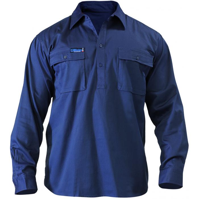 Coldblack Treated Drill Shirt - Closed Front Long Sleeve