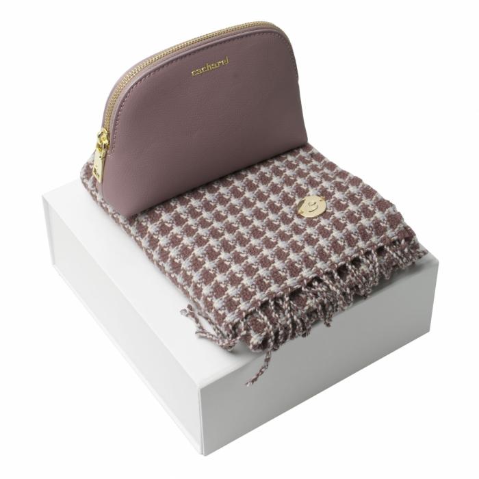 Set Cacharel Taupe (scarve & Small Dressing-case)