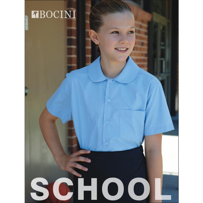 Girls Peter Pan Collar Short Sleeve School Shirt