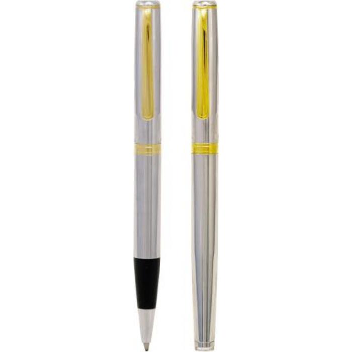 Minister Chrome Finished Pen Available In Ballpoint or Rollerball With Black Refill