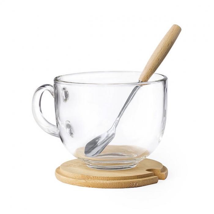 Yirax Glass Mug with Spoon