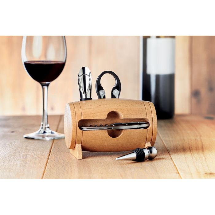 Wooden Stand With Wine Accessories