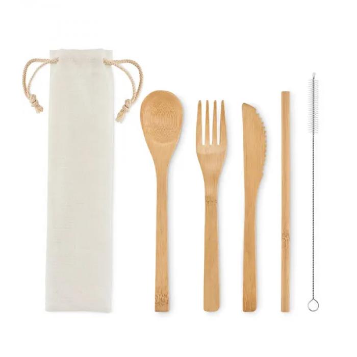 Bamboo re-usable Cutlery Set