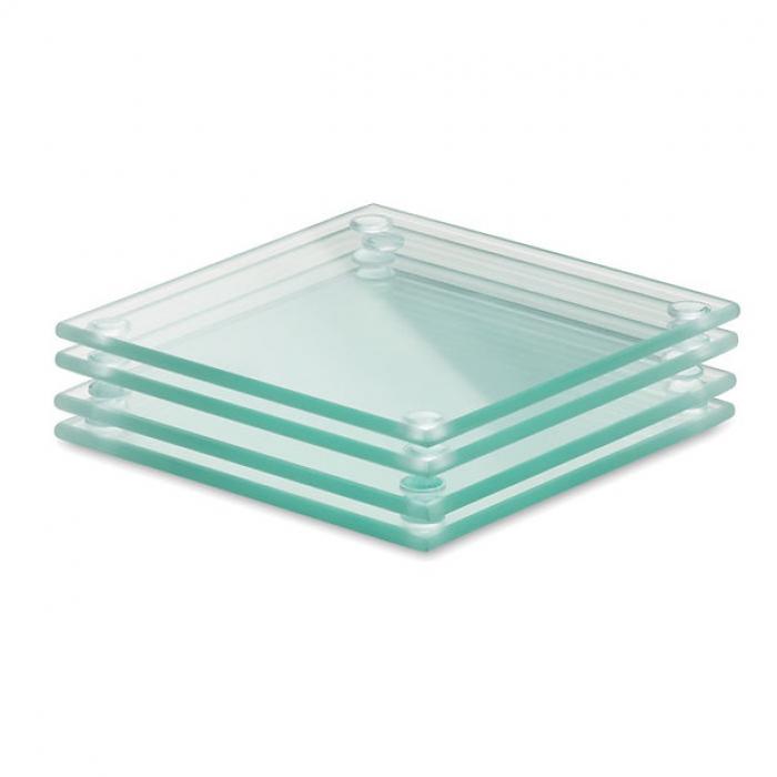 Set of 4 Recycled glass coasters