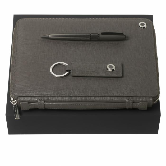 Set Hugo Boss Grey (ballpoint Pen, Conference Folder A5 & Key Ring)