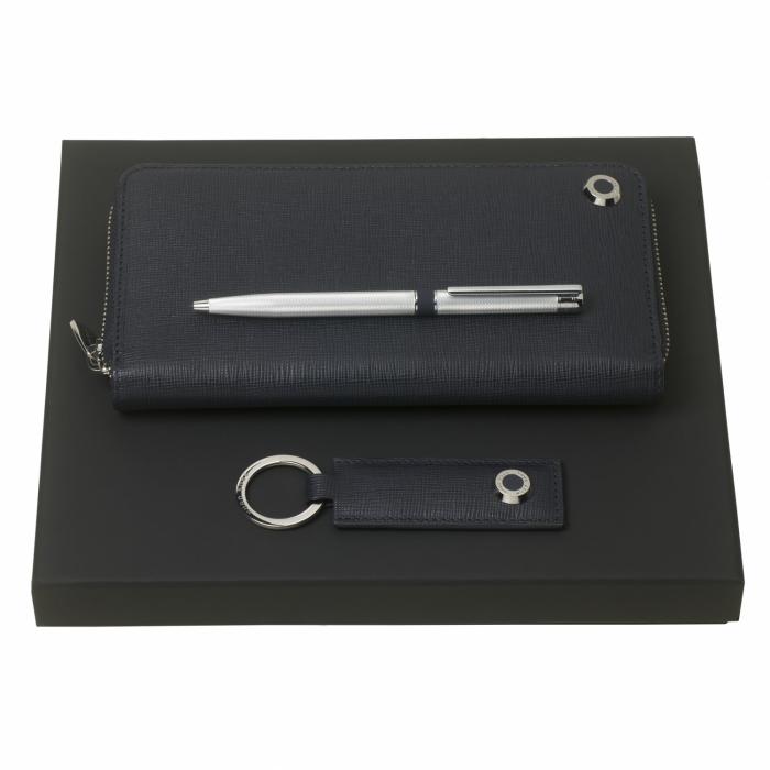 Set Hugo Boss (ballpoint Pen, Key Ring & Office Long Zipped Folder)