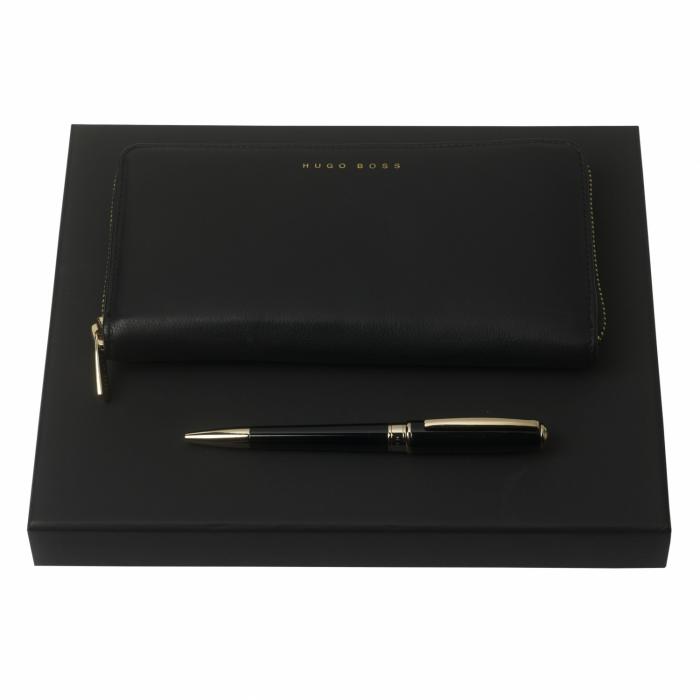 Set Essential Lady Black (ballpoint Pen & Long Zipped Folder)