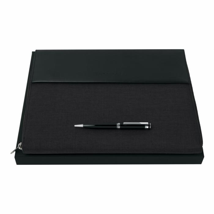 Set Hugo Boss (Premium Black ballpoint Pen & Conference Folder A4)