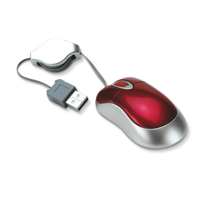 Optical Mouse With Retractable Cable