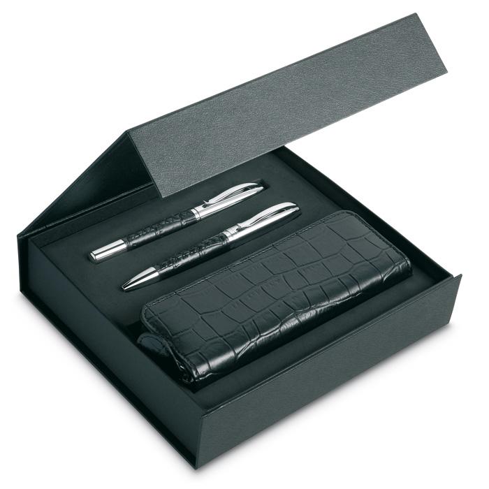 Pen Set And Pouch In Pu Case