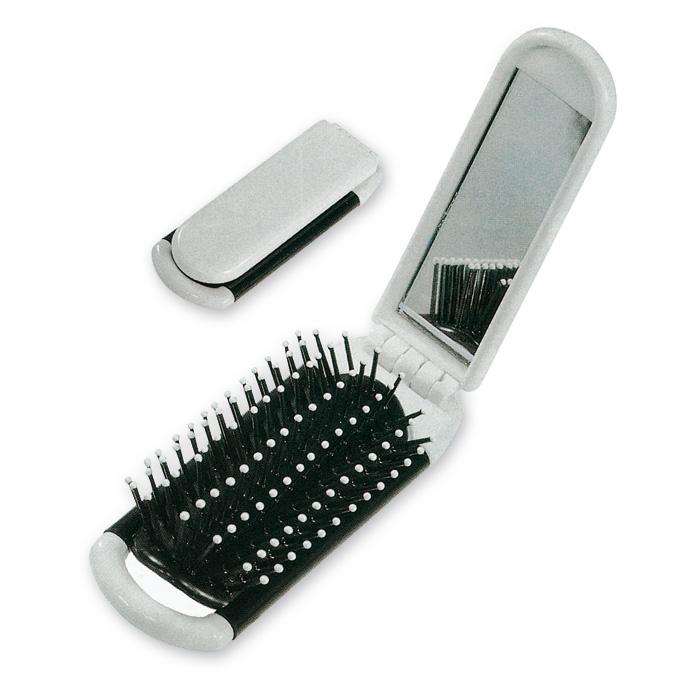 Foldable Hairbrush With Mirror