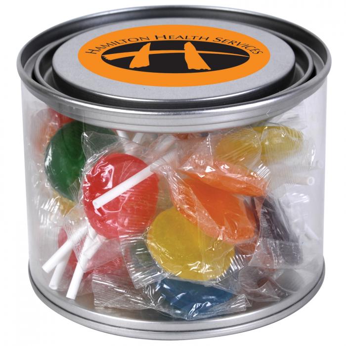 Assorted Colour Lollipops in 500ml Drum