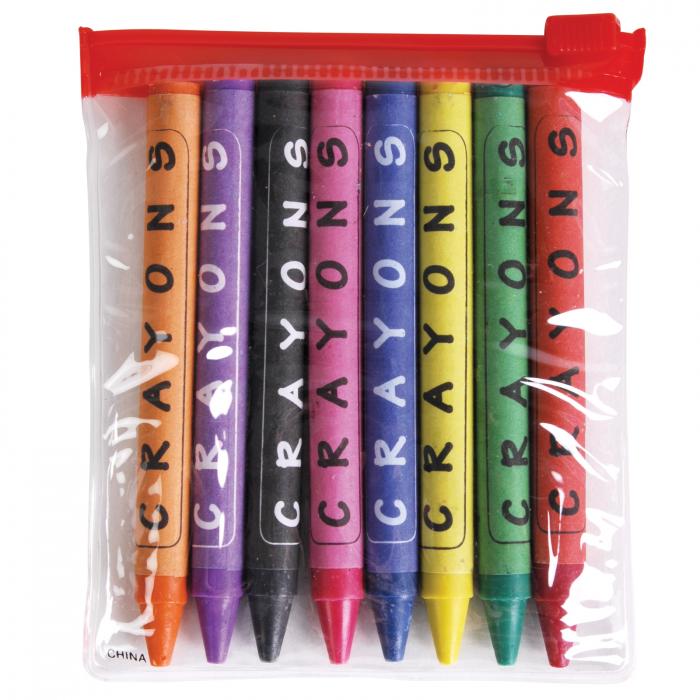 Assorted Colour Crayons in PVC Zipper Pouch