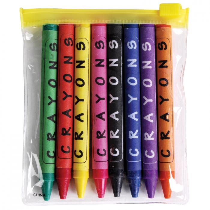 Assorted Colour Crayons in PVC Zipper Pouch