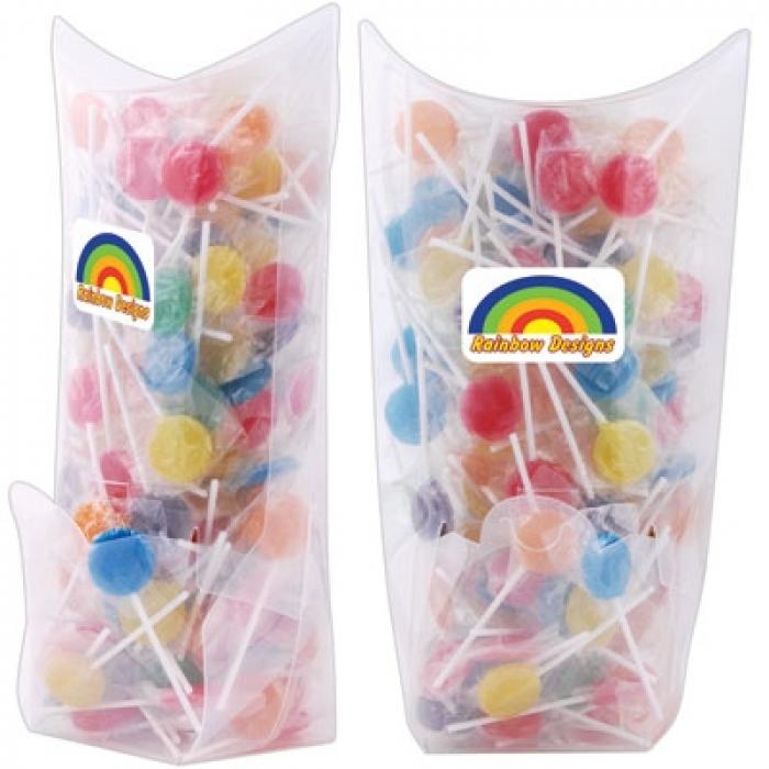 Assorted Colour Lollipops In Confectionery Dispenser