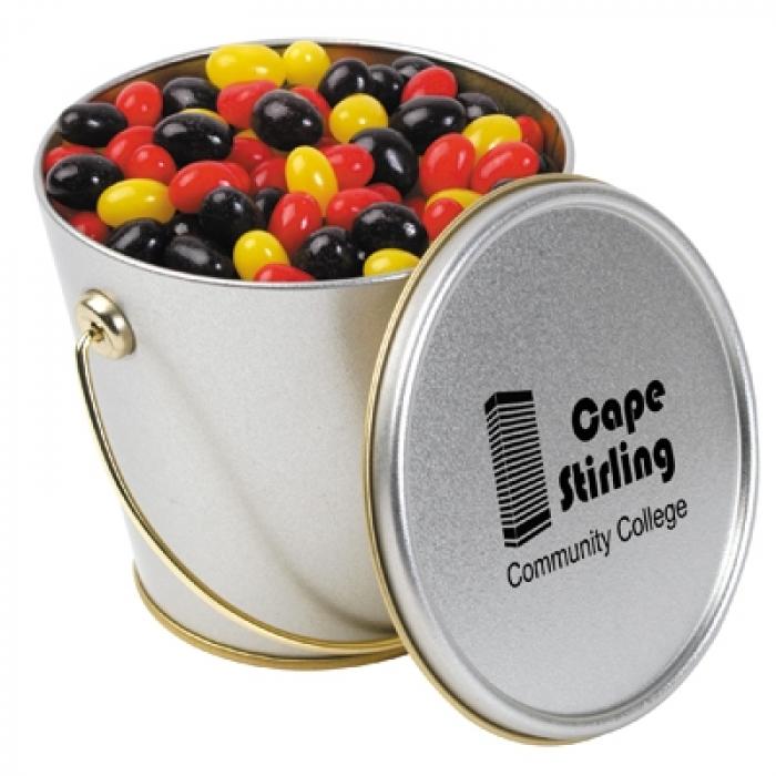 Corporate Colour Jelly Beans In Tin Buckets