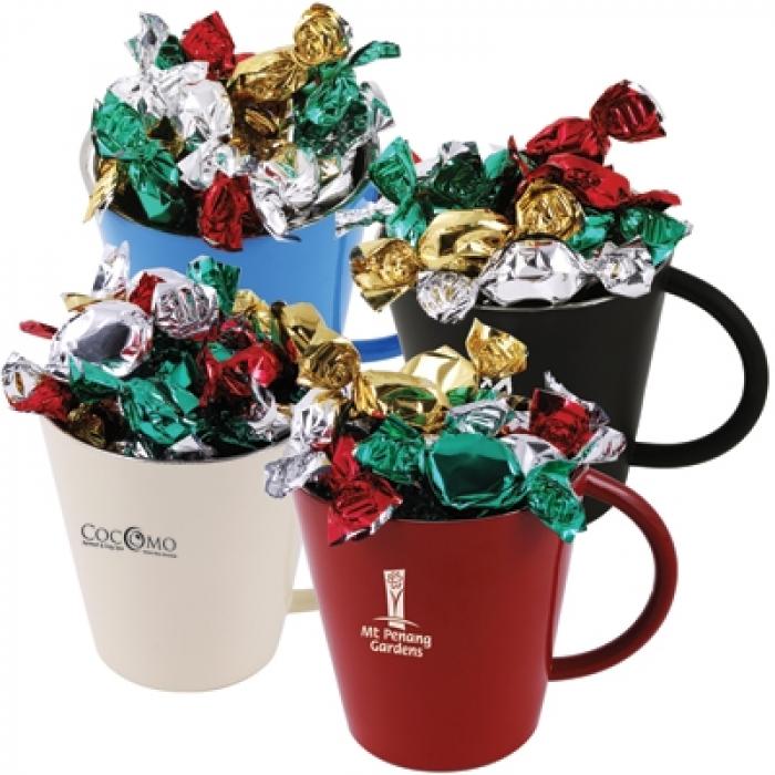 Toffees Assorted In Coloured Double Wall Coffee Mugs