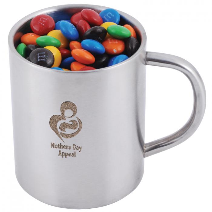 M&M's in Double Wall Stainless Steel Barrel Mug