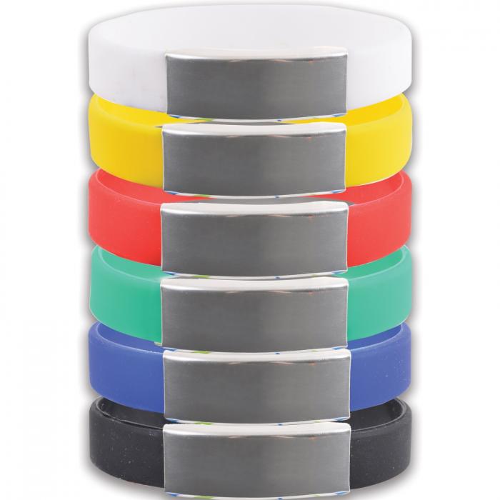 Silicone Wrist Band with Metal Plate