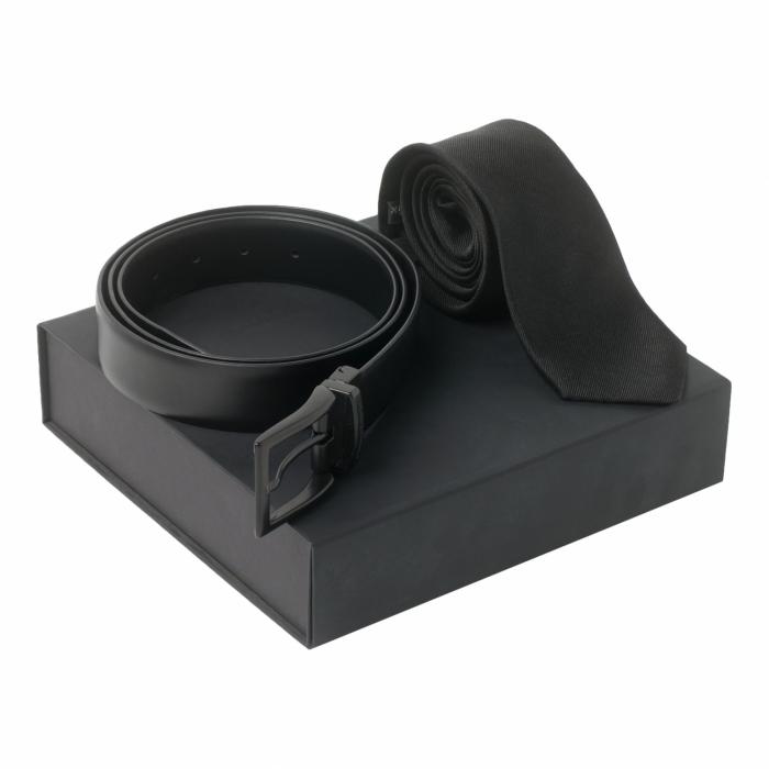 Set Textum Black (belt & Silk Tie)