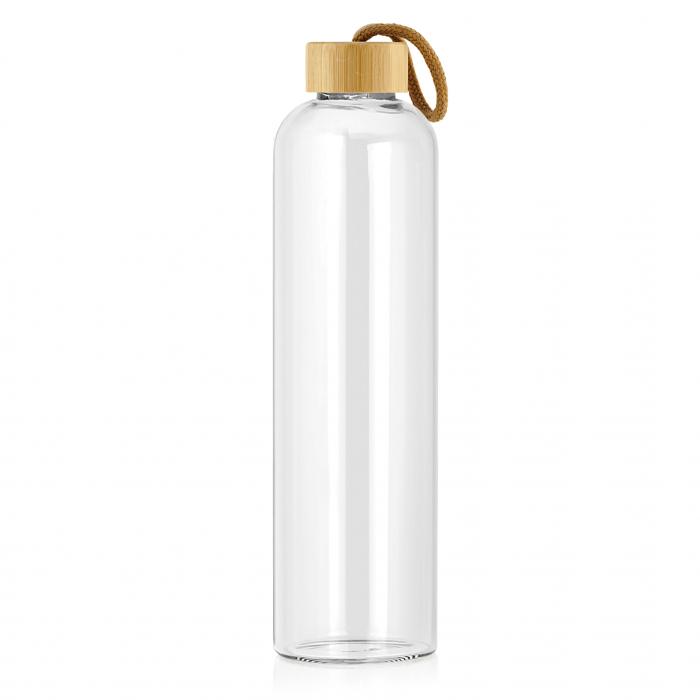 1L Glass Drink Bottle With Bamboo Lid