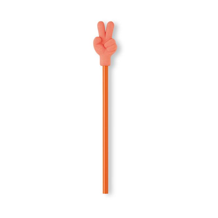 Pencil With Eraser Hand Shape