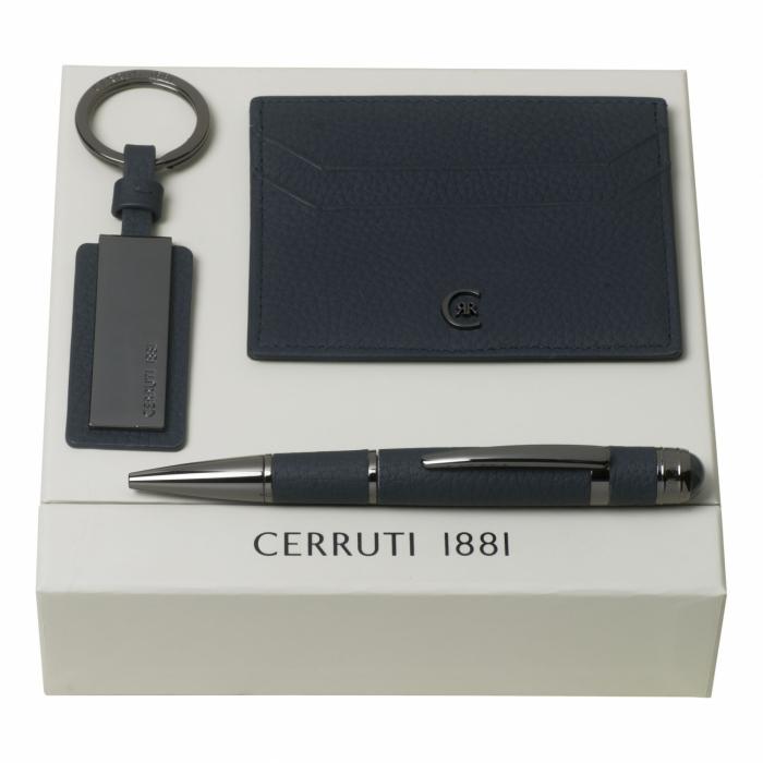 Set Cerruti 1881 Dark Blue (ballpoint Pen, Key Ring & Card Holder)