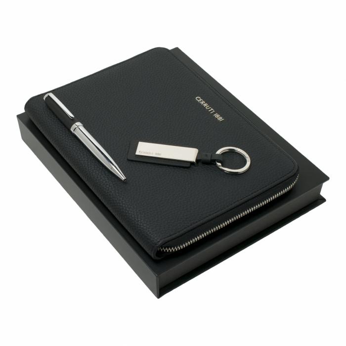 Set Hamilton Black (ballpoint Pen, Conference Folder A5 & Key Ring)