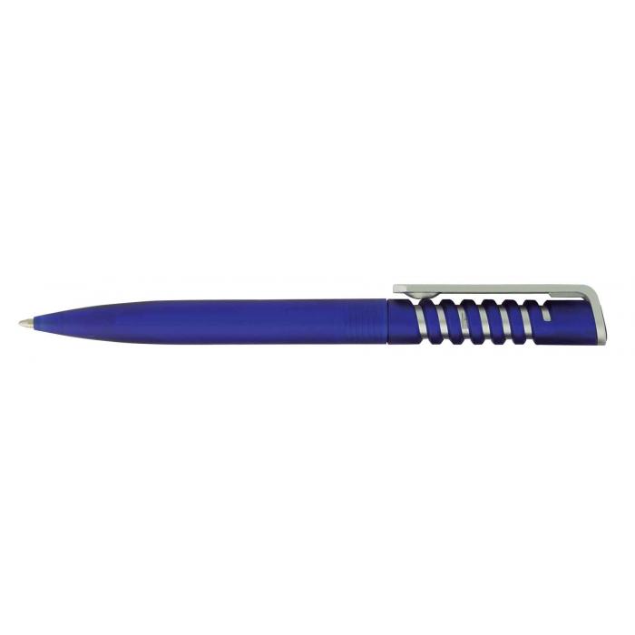 Spiral Blue Frosted Plastic Pen