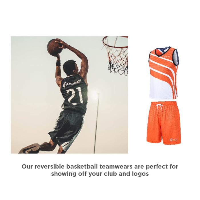Unisex Adults 100% Polyester Sublimated Reversible Basketball Singlet