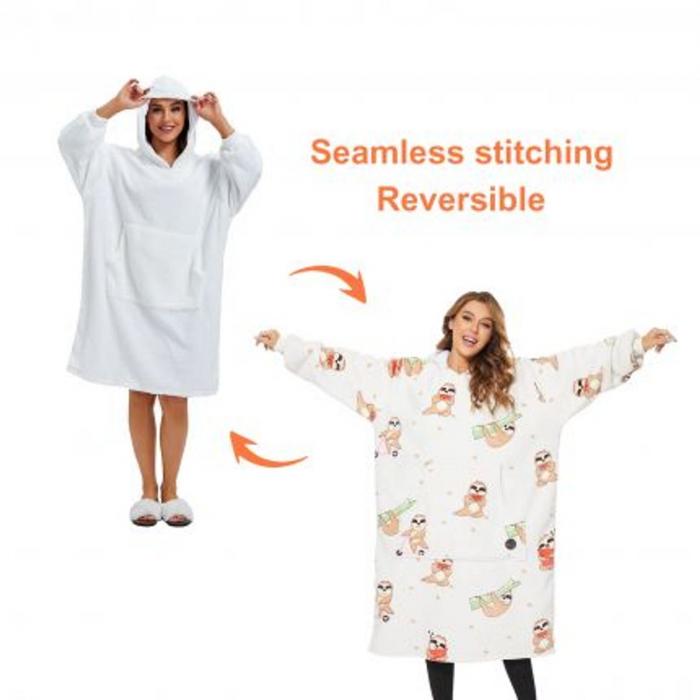 Unisex 100%Polyester Sublimated Wearable Blanket with Absorbent Lining