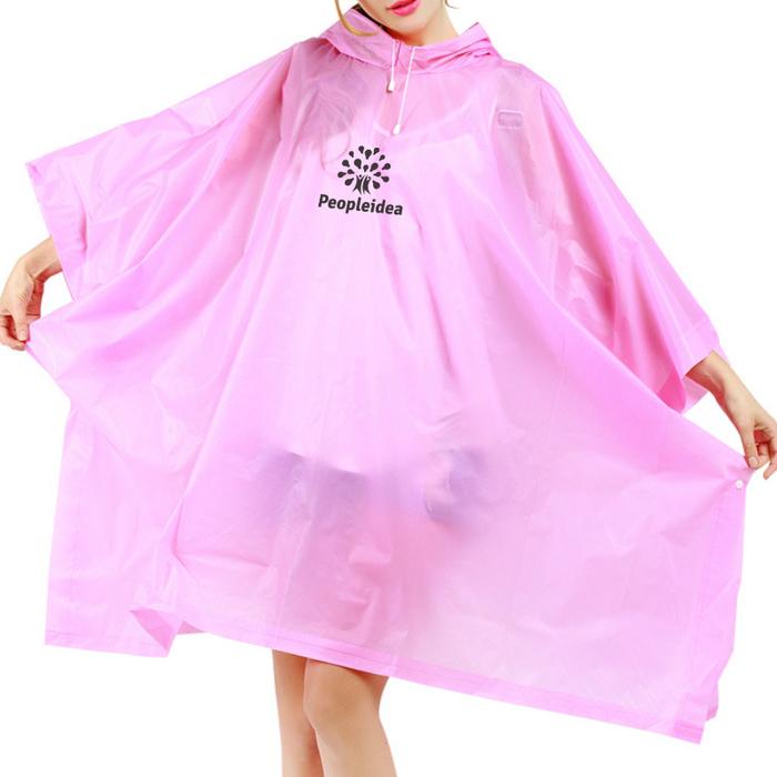 Reusable Adult PEVA Screen Print Rain Poncho