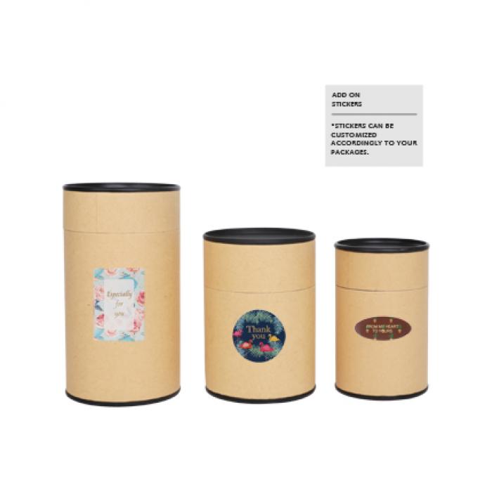 Small Kraft Paper Cylinders with Black Lid (55 x 90mm)
