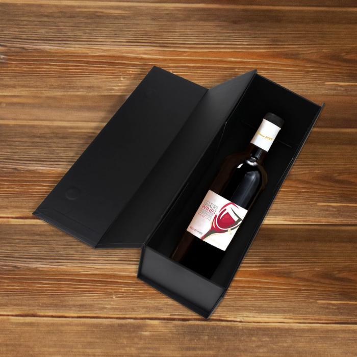 Single Bottle Foldable Magnetic Wine Box