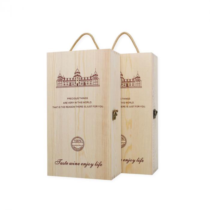 Double Bottle Wooden Wine Box