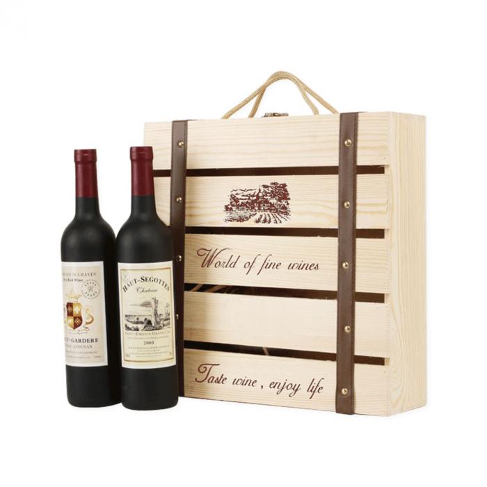 Four Bottle Wooden Wine Box