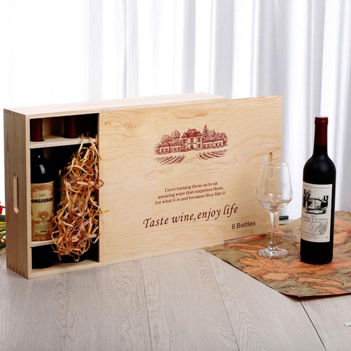 Six-pack Wooden Wine Gift Box