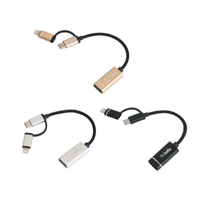 USB 3.0 to USB C Lightning OTG Adapter